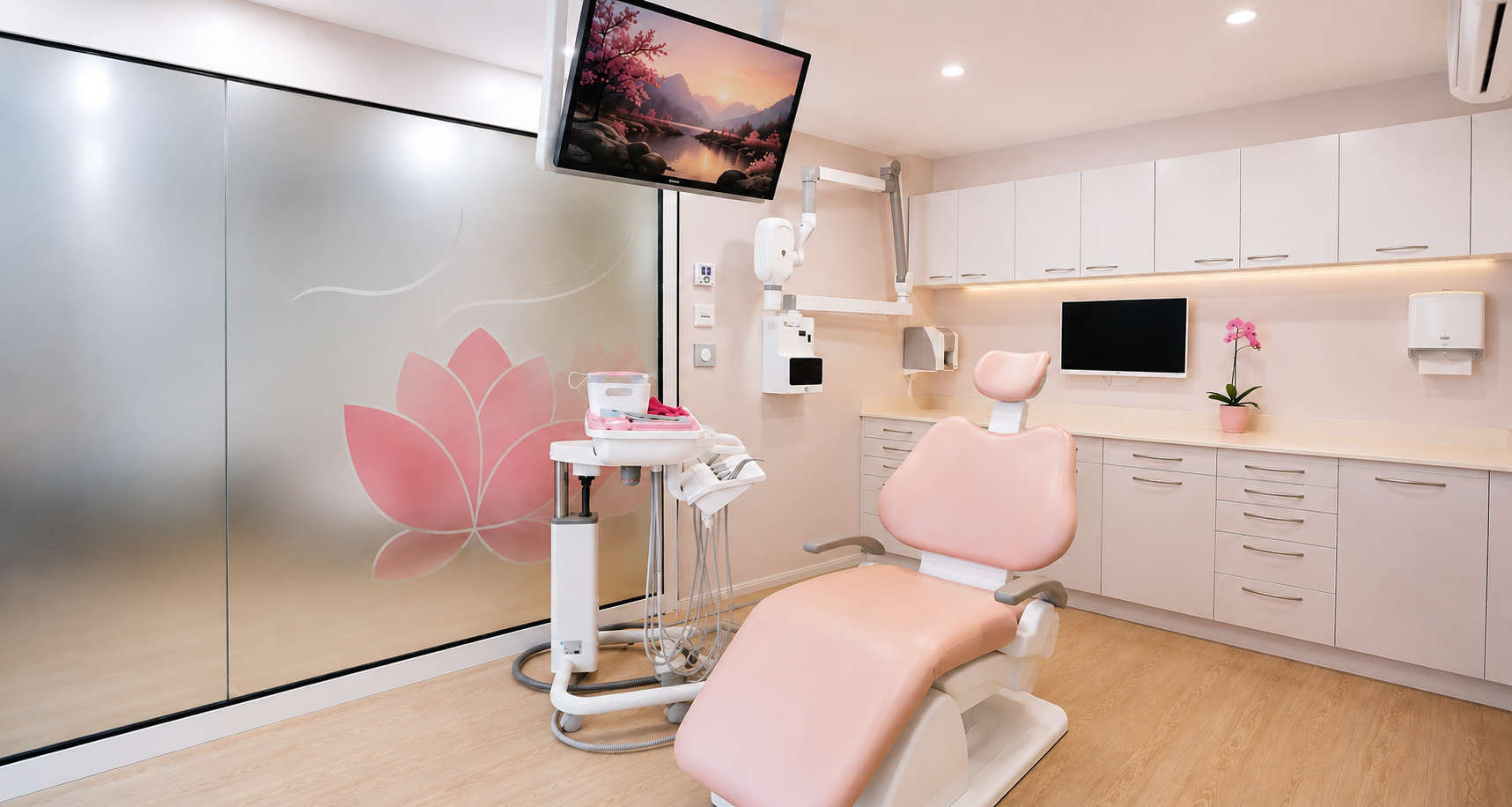 Salle de soins moderne et équipée du Cabinet du Sourire à La Celle-Saint-Cloud
